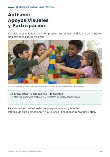 Portada de Autismo: Apoyos Visuales y Participación
